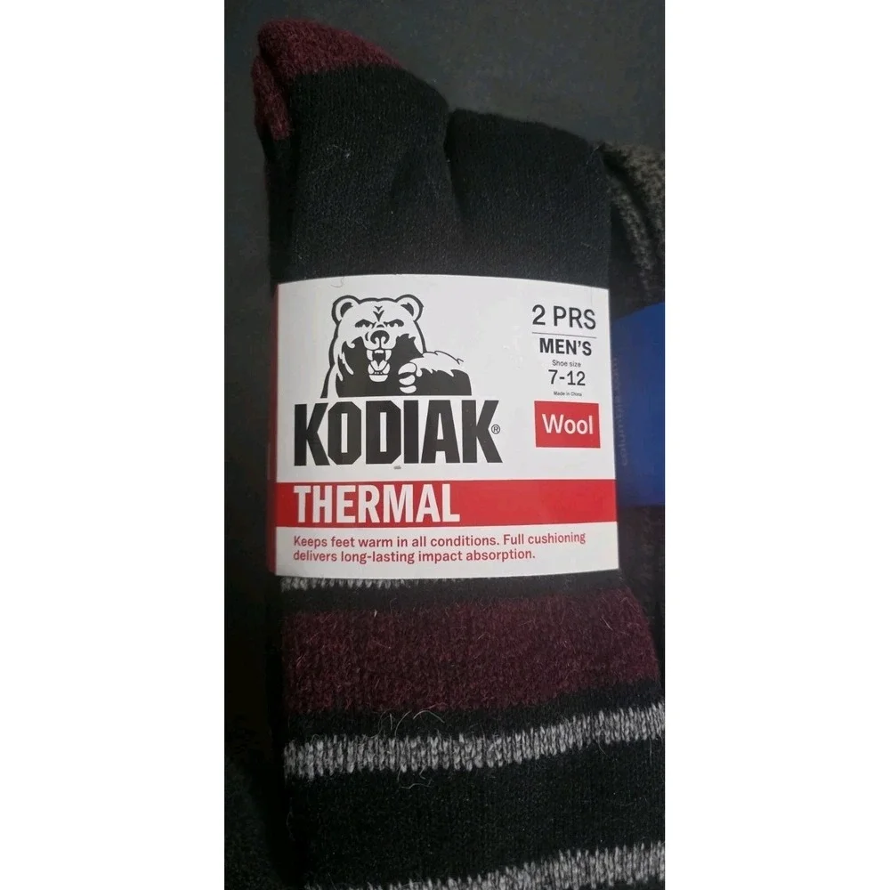 NEW KODIAK COLUMBIA Heavy-Weight Wool Blend‎ Thermal Crew Socks Fits Sz 7-12